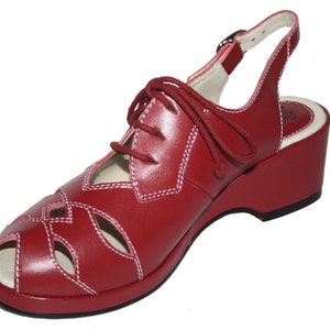 Rocket Originals 1940s/1950s Bella Style In Red Leather UK Size 5. New in Box image 2