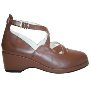 Rocket Originals 1940s/1950s Celia Style In Brown Leather UK Size 5. New in Box image 4
