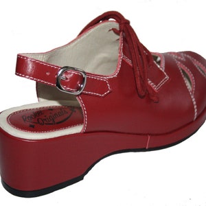 Rocket Originals 1940s/1950s Bella Style In Red Leather UK Size 5. New in Box image 3