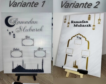 Ramadan calendar breaking the fast | Ramadan Kareem | Ramadan mubarek | Ramadan calendar Iftar made of acrylic glass + stand + pen | wipeable