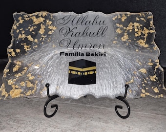 Umra mubarak | hajj mubarak | Umra deko | haj deko | pilgerfahrt | Resin handmade deko | dekoration | Geschenk | Geschenkidee | inkl Ständer