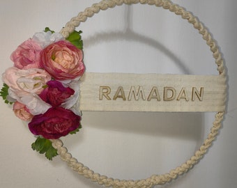 Ramadan or Eid decoration | wall decoration | flower decoration | ramadan mubarek | Eid mubarek | door wreath | door sign | door decoration | sign | decorations