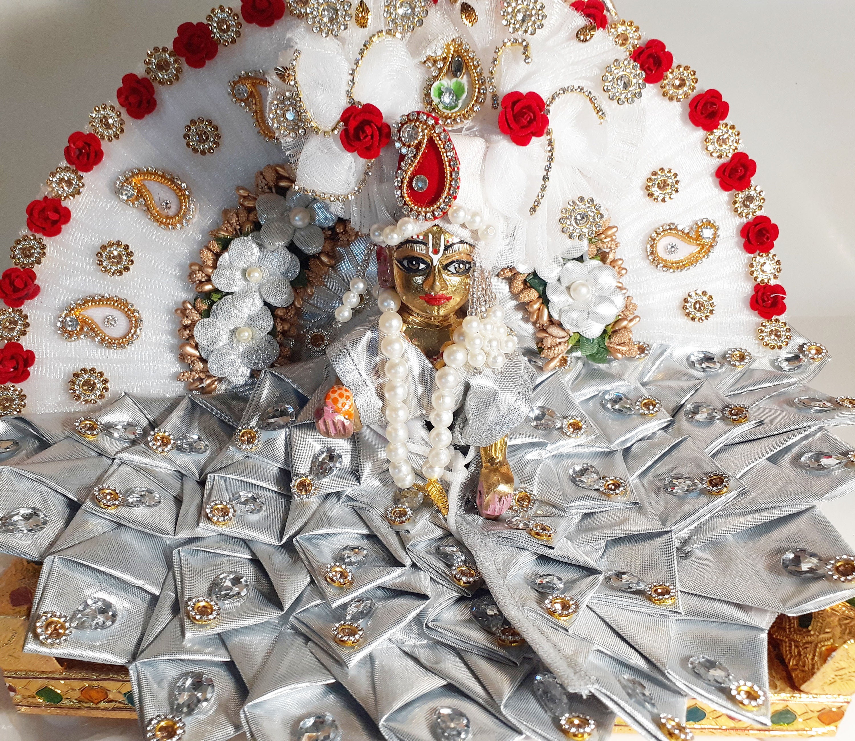 White Heavy dress for laddu gopal ji main image 0