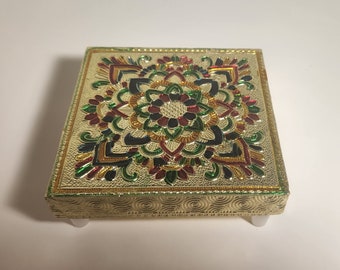 Laddu Gopal Sinhasan de madera para Pooja Mandir Kanha Ji Singhasan Krishna Singhasan, Aasan