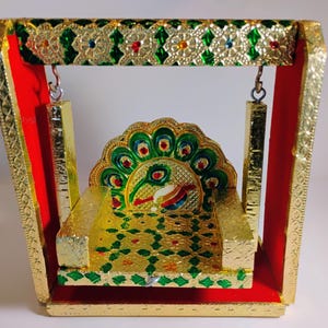 Beautiful handcrafted Laddu Gopal swing | Best decorative Krishna jhula for temple | Basket tokri Travel Basket | Janamashtami  | Umbrella