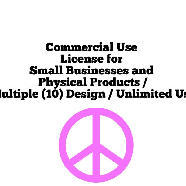 Commercial Use License for Small Businesses and Physical Products / Single Design / Unlimited Use