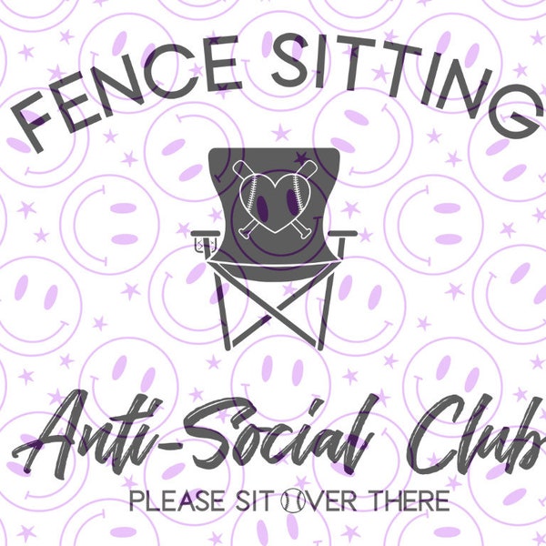 fence sitting anti social baseball png softball png/svg