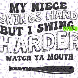 Ma nièce pourrait ne pas swinguer au baseball/softball tante original svg/PNG