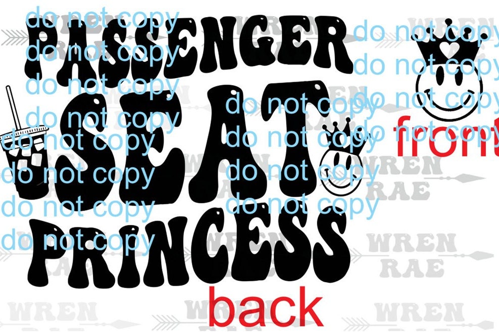 Passenger Seat PRINCESS ORIGINAL Svg/png Etsy UK