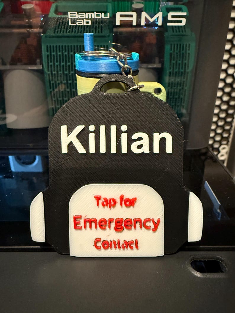 Custom NFC Tag Keychain: Personalized Digital Business Card, Contactless Sharing | graduation gift | emergency contact | memorial image 2