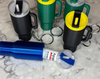 Mini Tumbler Keychains Inspired by Stanley, Hidden Chapstick Holder| holiday gift | birthday | best friend | graduation