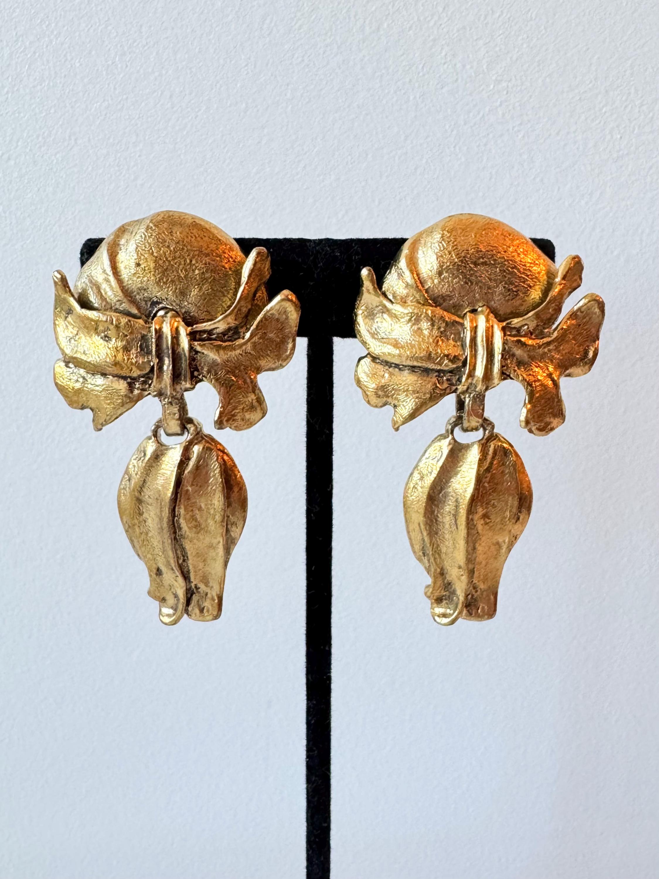 Boucles D'Oreilles Vintage Micris Paris - Strass Et Fermoir Clip - Occasion