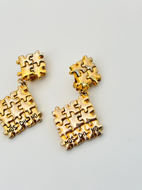 Vintage Puzzle Moschino Earrings Etsy