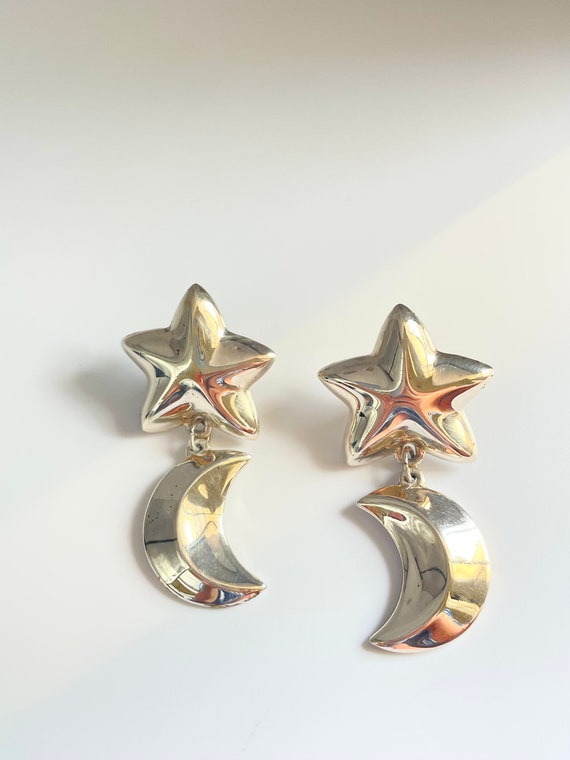 Vintage Star & Moon Silver earrings