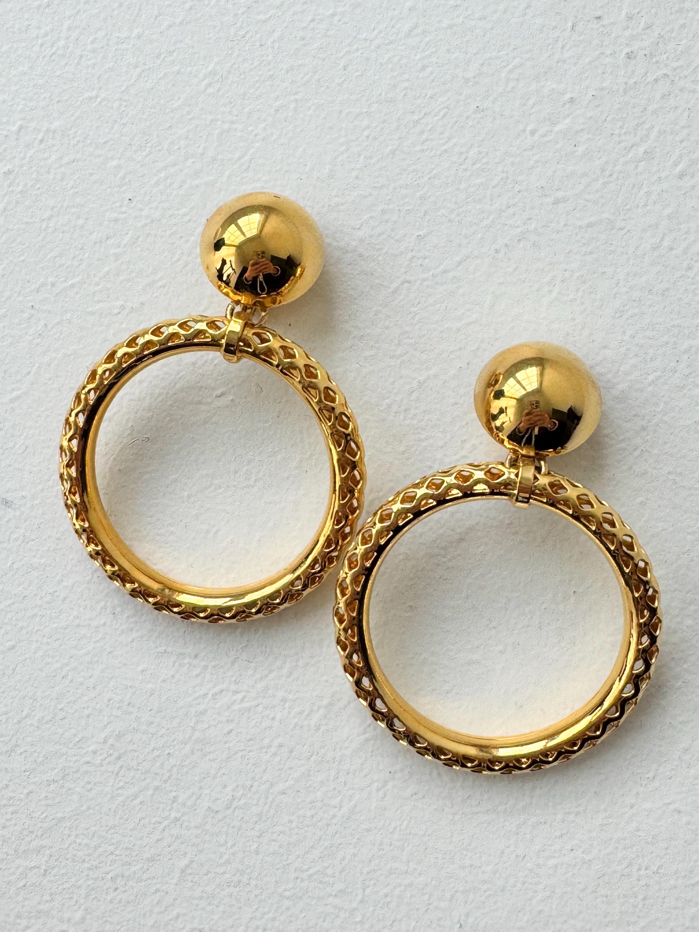 [Golden dew] 韓国☆18K Gold☆Archered Monet 1 Earrings 18K Yellow Gold Vintage Monet Earrings – Robinson's Jewelers