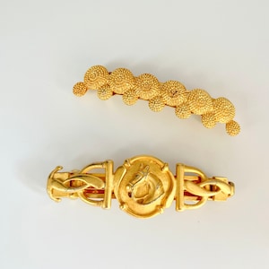 Vintage Set Gold Barrettes