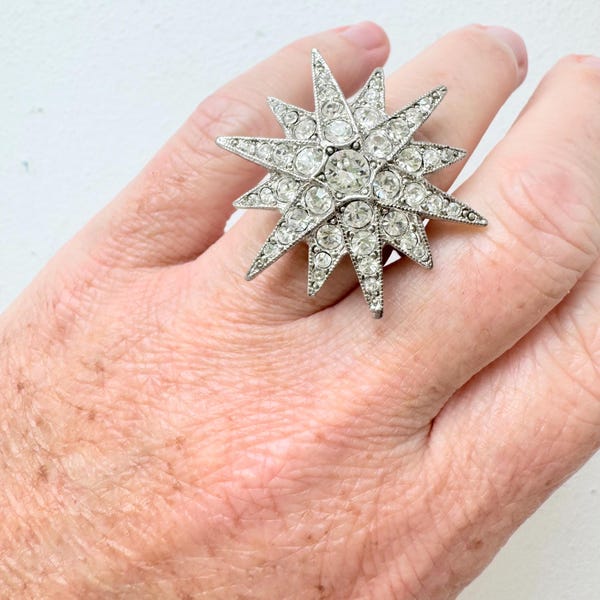 Vintage KJL Starburst Cocktail Ring