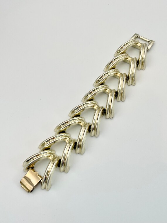 Vintage Silver Chunky Link Bracelet - image 2