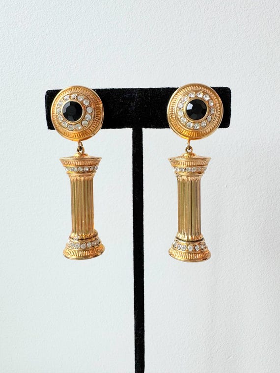 Vintage Column Statement Earrings - image 1
