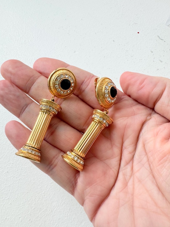 Vintage Column Statement Earrings - image 4