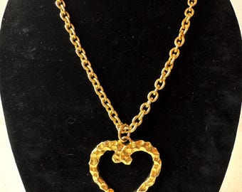 Vintage Gold Jumbo Heart Necklace