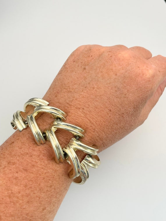 Vintage Silver Chunky Link Bracelet - image 1