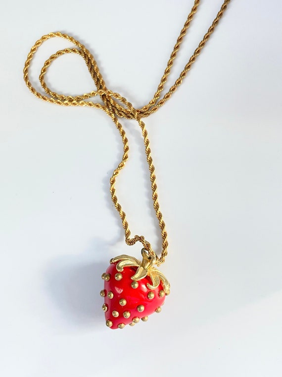 Vintage KJL Strawberry Necklace