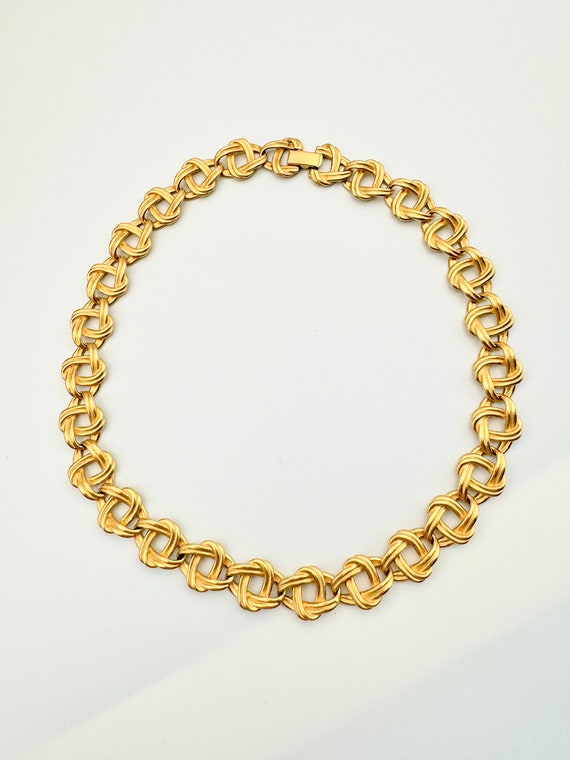 Vintage Matte Gold Link Necklace