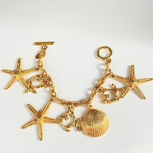 Vintage Bob Mackie Sealife Charm Bracelet