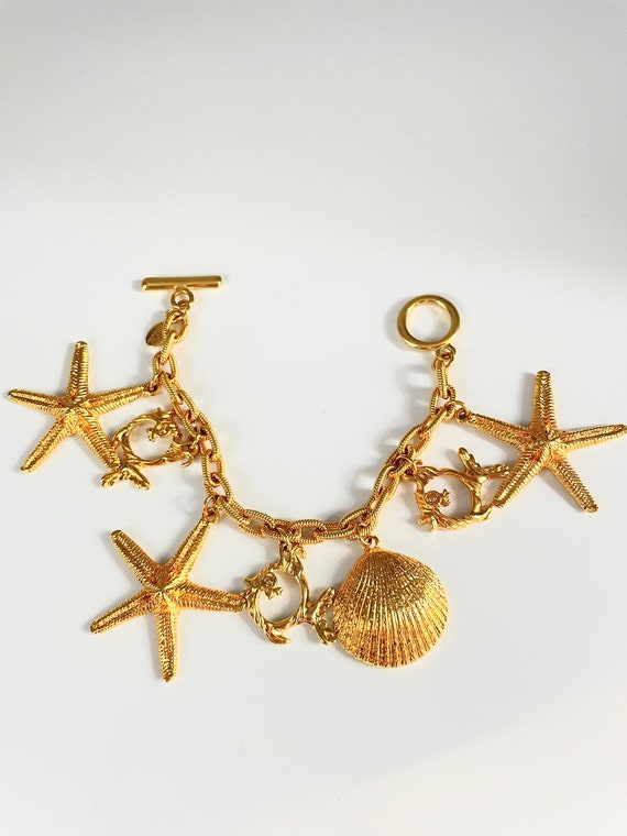 Vintage Bob Mackie Sealife Charm Bracelet