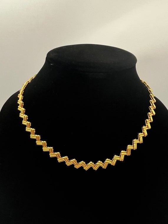 vintage gold collar necklace - Gem