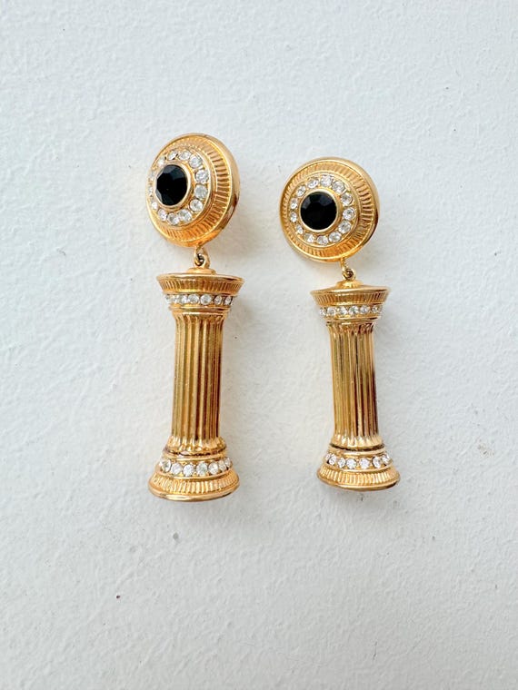 Vintage Column Statement Earrings - image 2