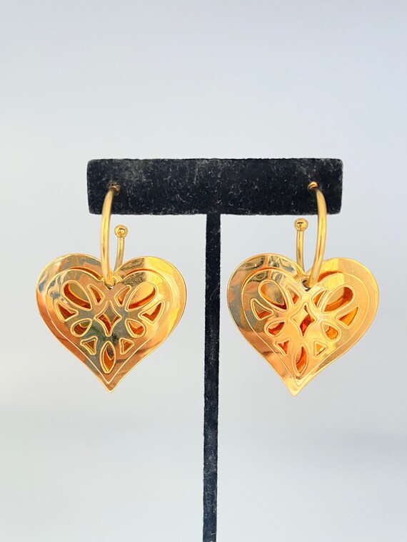 Vintage Jumbo Gold Heart earrings