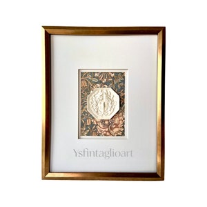 Medusa Intaglio in 11”x14” brush gold frame birthday, Holliday gift