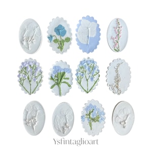 Plaster floral botanical Intaglios for DIY framing (housewarming,birthday,home decor,wall decor)