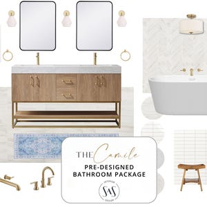 The Camille | Organic Modern Bathroom Design Package | Spa-Inspired Remodel PDF | Instant Download