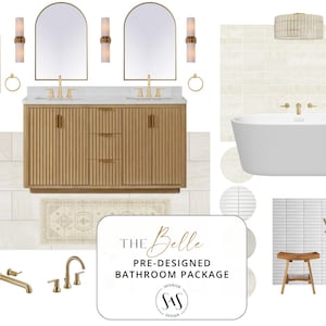 The Belle | Organic Modern Bathroom Design Package | Spa-Inspired Remodel PDF | Instant Download