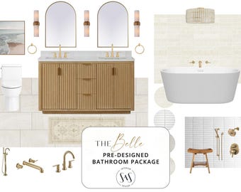 The Belle | Organic Modern Bathroom Design Package | Spa-Inspired Remodel PDF | Instant Download
