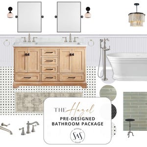 The Hazel | Timeless Vintage Bathroom Design Package | Retro Remodel PDF | Instant Download