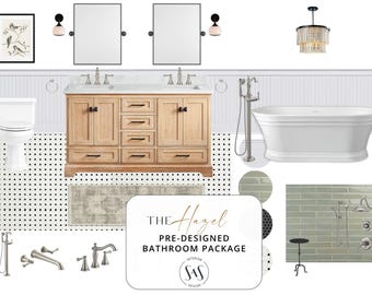 The Hazel | Timeless Vintage Bathroom Design Package | Retro Remodel PDF | Instant Download