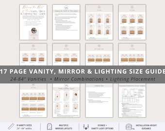 Bathroom Vanity Size Guide | Mirror and Light Combinations for Vanities 24 to 84