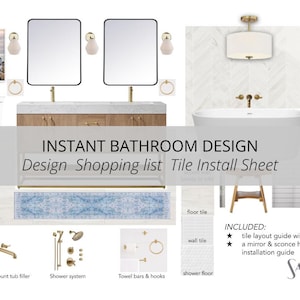 Spa contemporáneo Camila / Diseño de baño económico / Descarga de diseño electrónico flexible con múltiples diseños para renovación