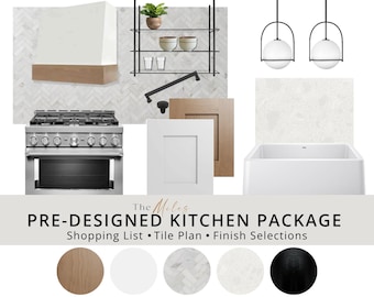 The Miles | Transitional Charm Kitchen Design Package | Remodel Guide PDF | Instant Download Template