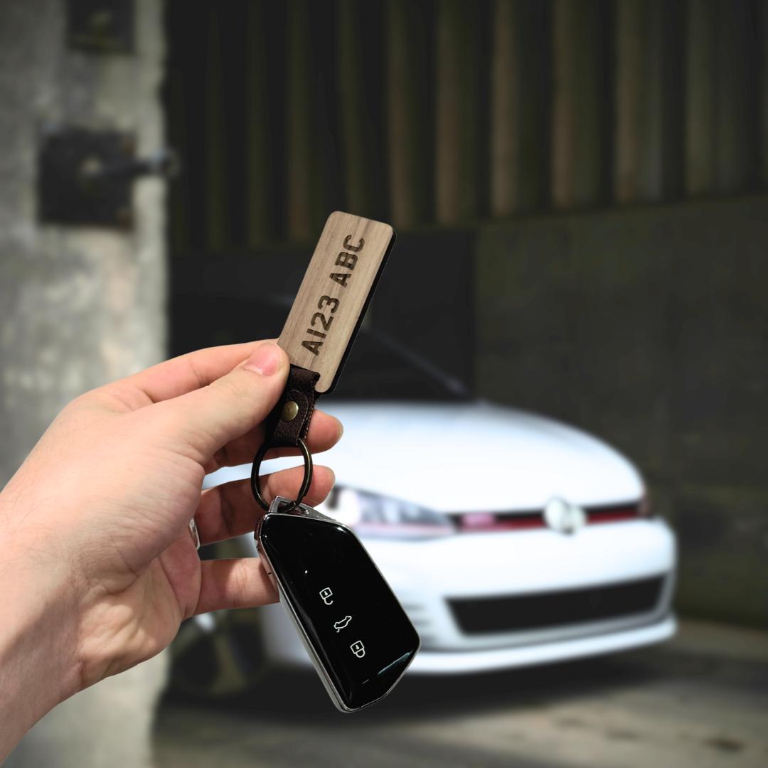 Custom Engraved Car Keychain – Personalised Wooden Keyring With Car ...