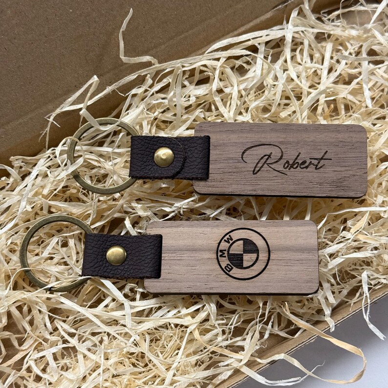 Custom Engraved Car Keychain – Personalised Wooden Keyring With Car ...