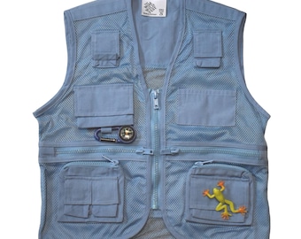 Vintage Utility Vest 90's Cargo Sleeveless Jacket Men Size L