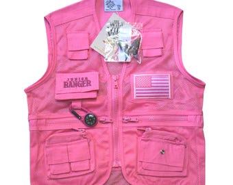 Jr Ranger Vest - Pink with American Flag