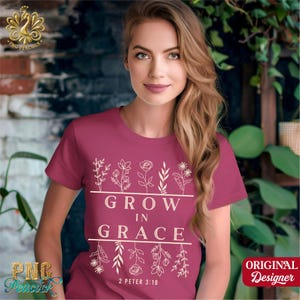 Grow In Grace Png, Bible Quotes Png, Floral Christian Png, Christian Womens Png, Wildflowers, Church Png, Religious Png,Faith Png, Jesus Png