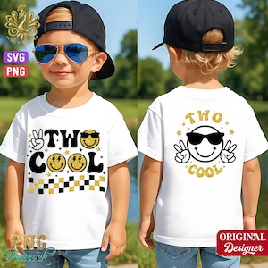 Two Cool Svg, 2nd Birthday Svg Png, Birthday Boy Svg, Second Birthday Svg, Toddler Birthday Svg, Boys Birthday Shirt Svg, Kids Party, CMX27