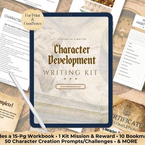 Character Development Writing Kit, Book Planner, Book Template, Story Workbook, Writing Planner, Author Planner, Writing Template
